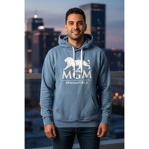 MGM Springfield Hoodie Long Sleeve Sweatshirt Men's Blue Pullover Active Size L?